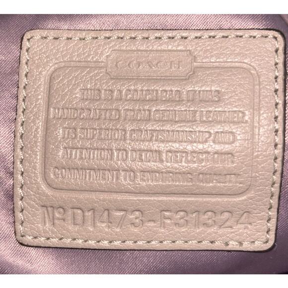 Coach 3 Zip Vermillion Gray Leather Purple Lining Katheryn Satchel Bag F31324 - Picture 8 of 11